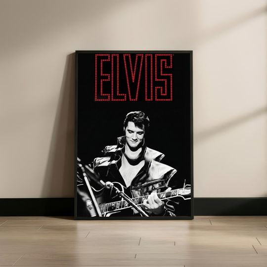 Discover Elvis Presley Wall Art Print, Black and White Rock n Roll Poster, Vintage Music Decor for Living Room