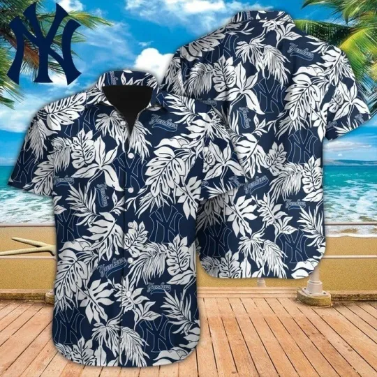 Discover New York Team Yankeess Hawaiian Shirt, Button Down Full Size S-5XL