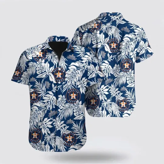 Houston Baseball Team Astross Hawaiian Button Down Shirt Unisex Adults S-5XL