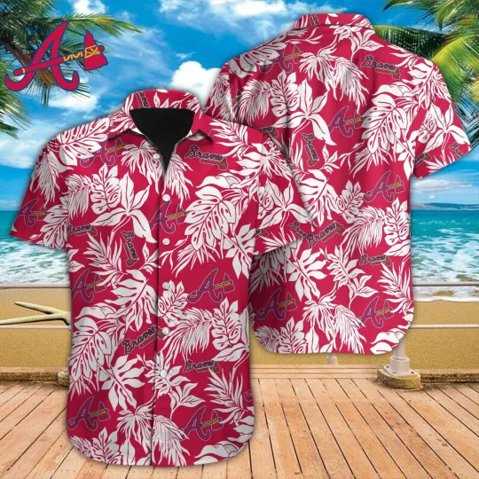 Discover Atlanta Baseball Team Bravess Hawaiian Button Down Shirt Unisex Adults S-5XL
