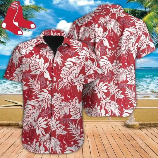 Discover Boston Red Team Soxs Hawaiian Shirt, Button Down Full Size S-5XL