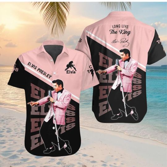 Discover Elvis Presley Button Shirt, The King Of Rock Hawaiian Shirt, Elvis Presley Lover Gift, Rock Music Shirt
