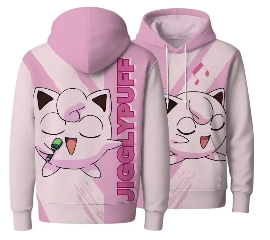 Discover Jigglypuff Hoodie Pink Graphic