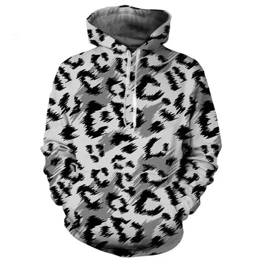 Discover Leopard 3D Print Hoodie for Men and Women Streetwear Autumn Pullover