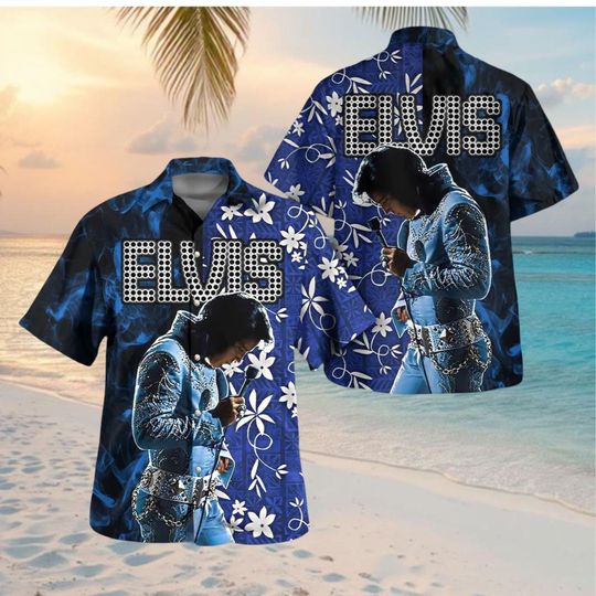 Discover Elvis Presley Button Shirt, Elvis Hawaiian Shirt, Button Up Shirt, Rock N Roll Merch, Gift For Elvis Presley Fan