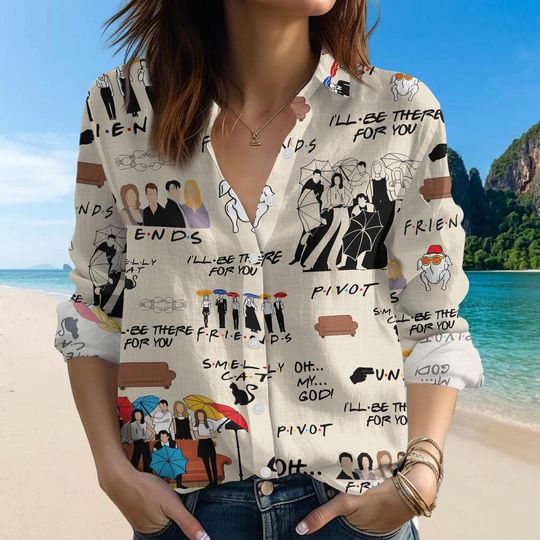 Friends Blouse Shirt, Friends TV Show Shirt, Friends Casual Shirt, Sitcom Movie Women Blouses