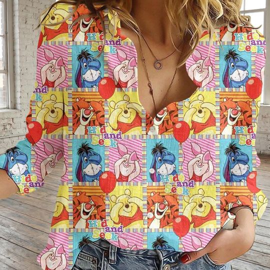 Winnie The Pooh Blouse Shirt, Pooh And Friends Women Shirt, Disney Movie Blouse Tops Women Shirt, Pooh Lover Gift