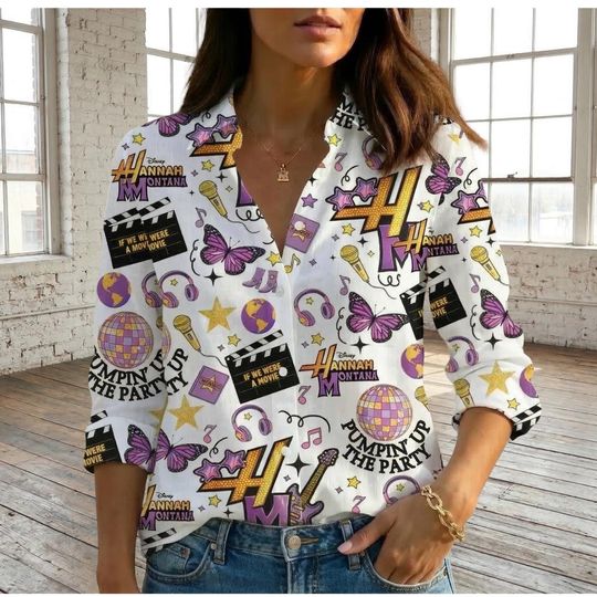 Discover Hannah Montana 20 Year Celebration Blouse Shirt, Disney Channel Star Women Shirt