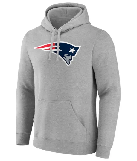 Discover New England Patriots Fanatics Gray Primary Logo Pullover Hoodie