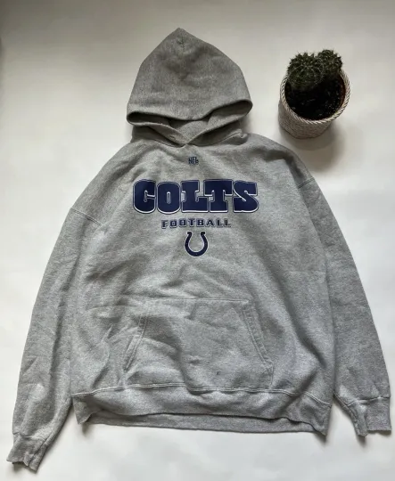 Colts Football Grey Hoodie Men’s Basic Vintage Xlarge