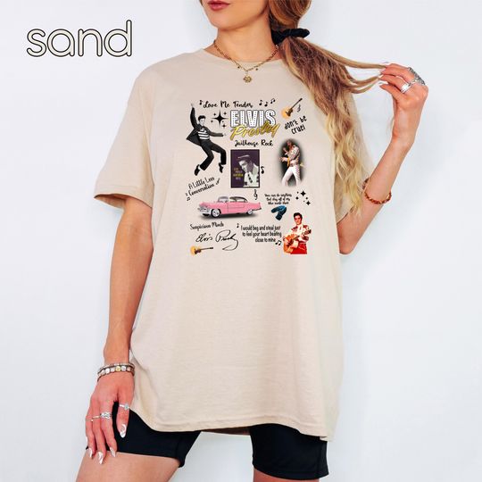 Discover Elvis Presley Poster T-Shirt, The King Of Rock And Roll Tee, Music Lovers Shirt, Rock And Roll Lover Tee, Cute Elvis Presley Shirt