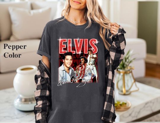 Discover Elvis Presley Shirt, Vintage Elvis Graphic Tee, Rock and Roll Music Shirt, Retro Concert T-Shirt, Elvis Fan Gift, 70s Music Comfort Color