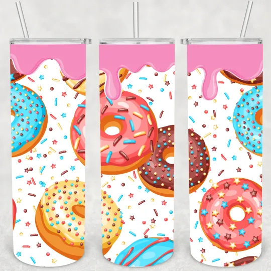 Discover Donut Tumbler 20oz Insulated Tumbler with Lid and Straw