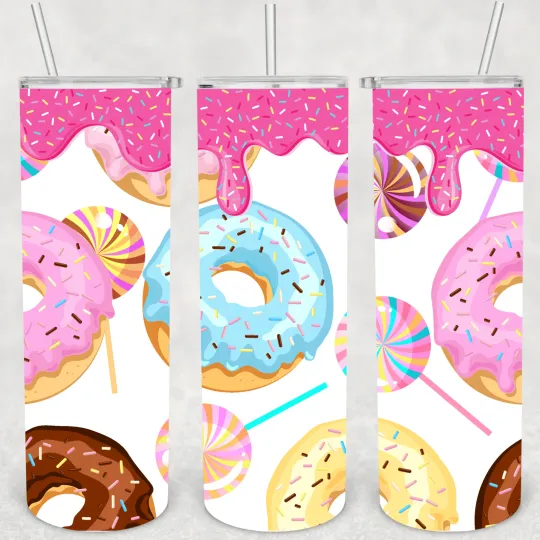 Discover Donut Tumbler with Lid and Straw, Insulated Drinkware
