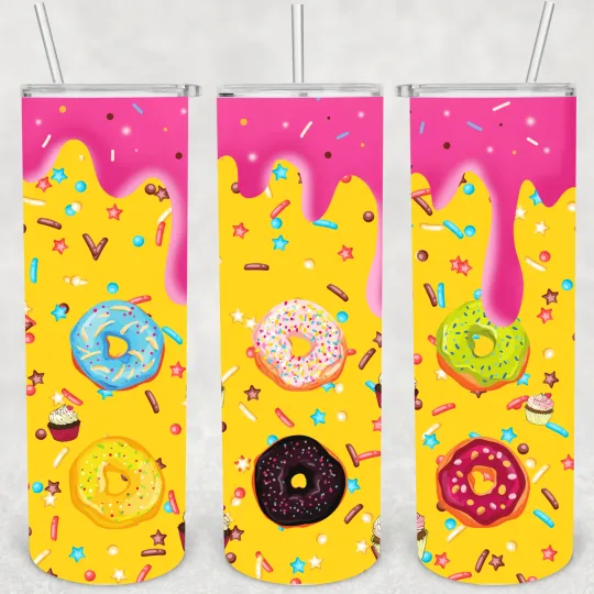 Discover Donut Tumbler 20oz Insulated Tumbler with Lid and Straw