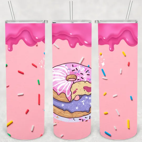 Discover Donut Tumbler  20oz Insulated Tumbler with Lid and Straw