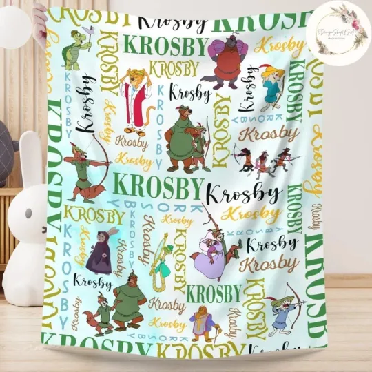 Discover Personalized Forest Archer Fox Custom Name Flannel Blanket Kids Gift