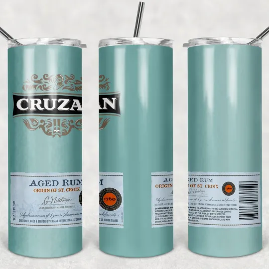 Discover Cruzan Rum Tumbler 20oz with Lid & Straw