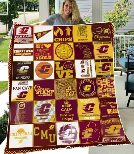 Discover Tribal Spirit Maroon Gold Home Fan Flannel Blanket Throw Gift