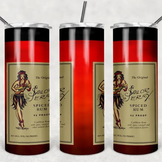 Discover Sailor Jerry Rum Tumbler 20oz  with Lid and Straw