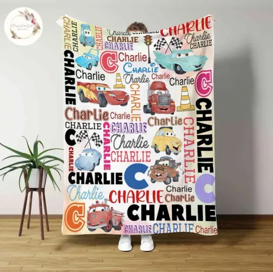 Discover Cute Cartoon Mouse Friends Custom Name Baby Flannel Blanket Gift