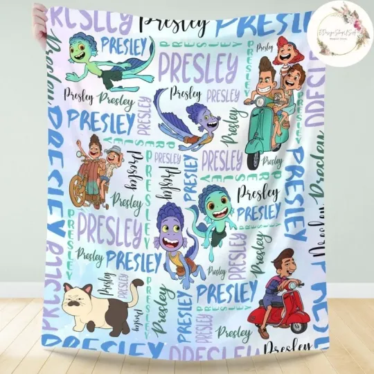 Discover Personalized Ocean Boy Friends Custom Name Flannel Blanket Kids Gift