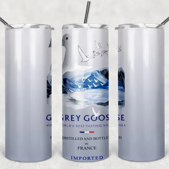 Discover Grey Goose Vodka Tumbler 20oz Insulated with Lid and Straw