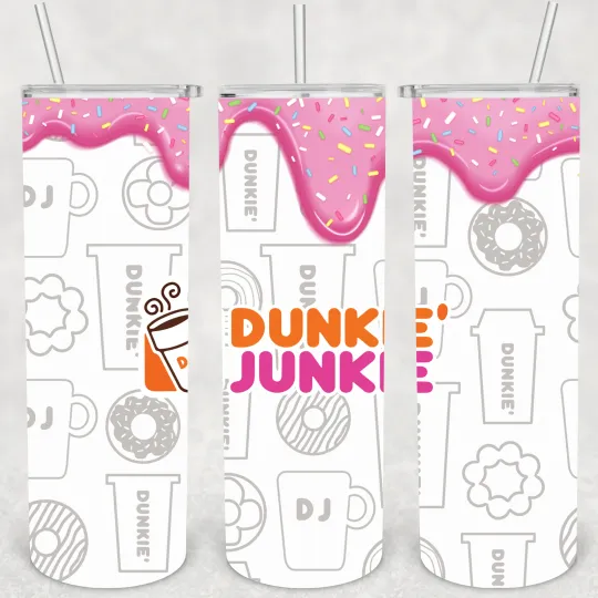 Discover Dunkie Junkie 20oz Insulated Tumbler with Lid and Straw