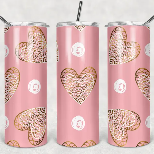 Discover HEARTS 7 20oz Insulated Tumbler with Lid and Straw