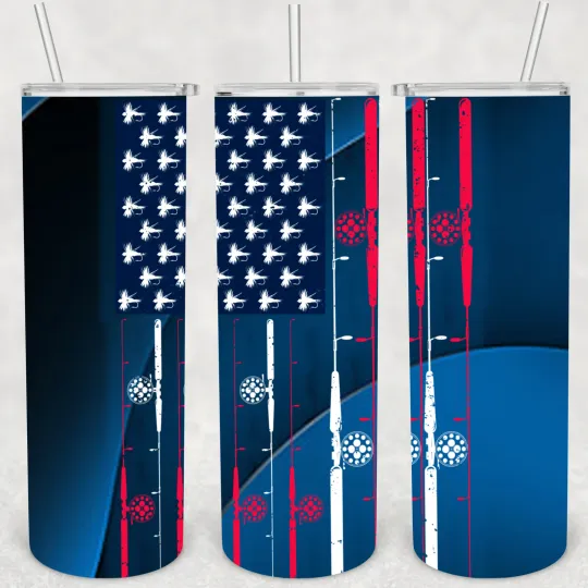 Discover Fishing Tumbler 20oz Insulated Tumbler with Lid and Straw