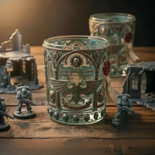 Discover Warhammer 40000 40Th Anniversary 1987 2027 Whiskey Glass