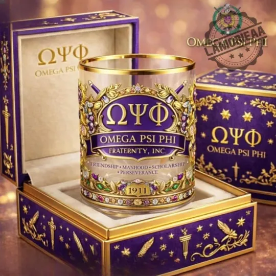 Discover Omega Psi Phi Legacy 1911 Whiskey Glass