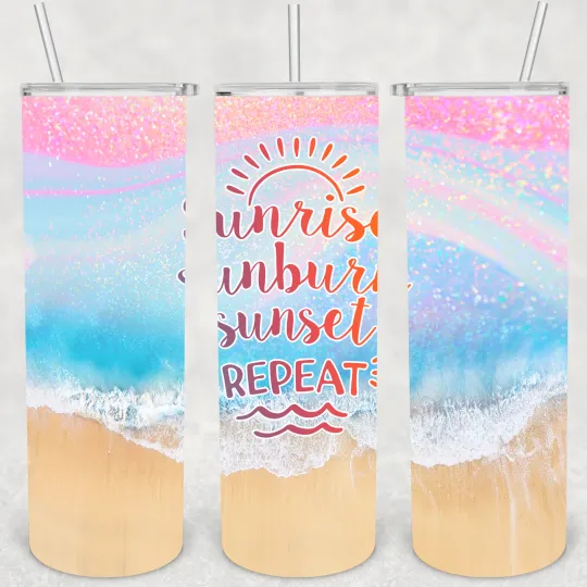 Discover Beach Tumbler 67 – 20oz Insulated Metal Tumbler with Lid and Straw