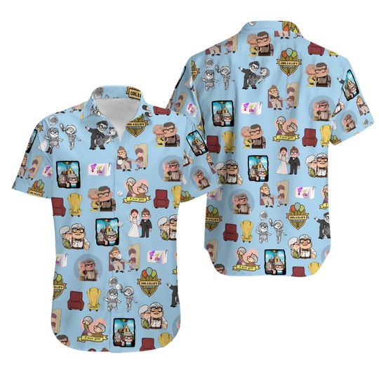 Carl And Ellie Up Hawaiian Shirt Casual Button Down Unisex
