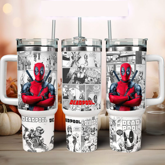 Marvel Comics Deadpool Tumbler 40 oz with Tumbler