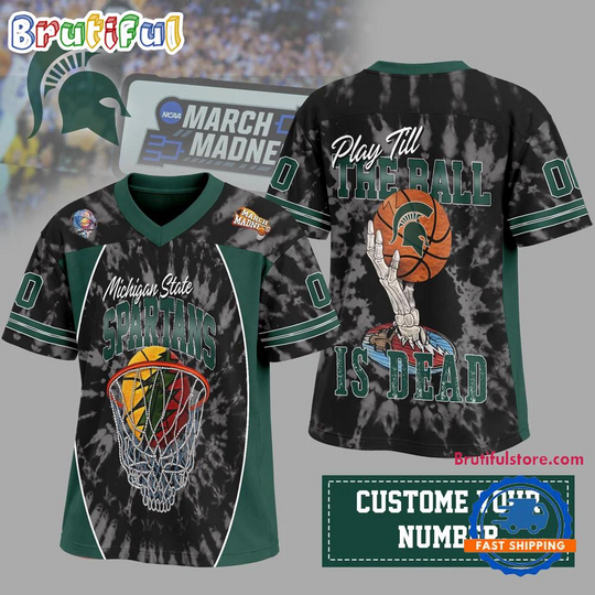 Custom Number Michigan State Spartans 2026 March Madness Basketball Jersey Shirt