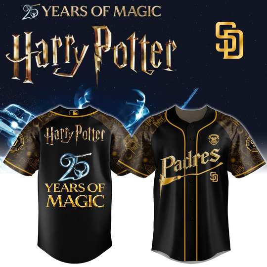 Discover San Diego Padres Harry Potter 25 Years Of Magic Game Night 2026 Special Edition Jersey