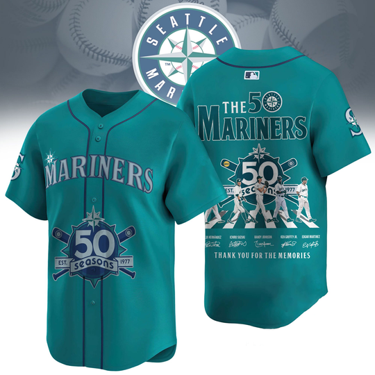 Seattle Mariners 50 Seasons Anniversary Players Abbey Road Baseball Jersey