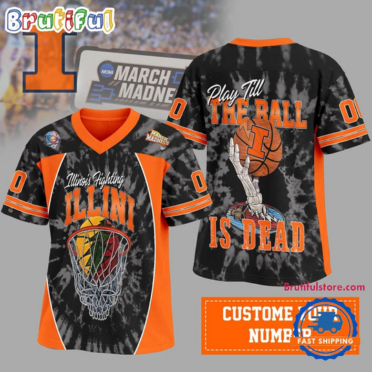 Custom Number Illinois Fighting Illini 2026 March Madness Basketball Jersey Shirt