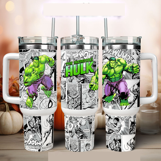 Marvel Comics Hulk Tumbler 40 oz with Tumbler