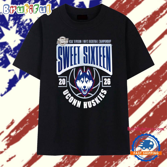 Discover UConn Huskies 2026 NCAA Men’s Basketball Tournament March Madness Sweet 16 T Shirt