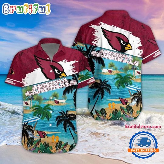 Discover Arizonna Cardinals Palm Tree Summer Beach Aloha Hawaiian Shirt