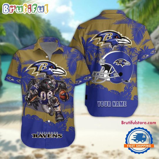 Baltimore Ravens Football Mascot Summer Hawaiian Shirt