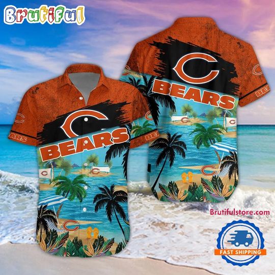 Discover Chicago Bears Palm Tree Summer Beach Aloha Hawaiian Shirt