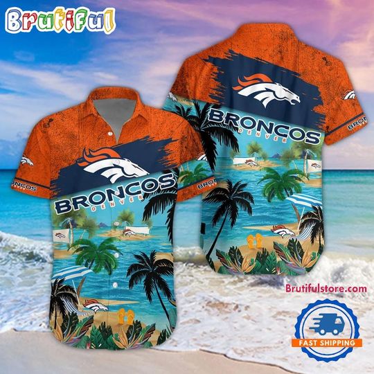 Discover Denver Broncos Palm Tree Summer Beach Aloha Hawaiian Shirt