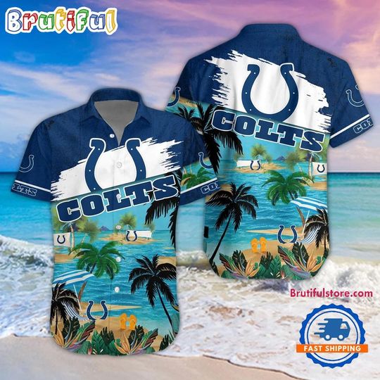 Discover Indianapolis Colts Palm Tree Summer Beach Aloha Hawaiian Shirt