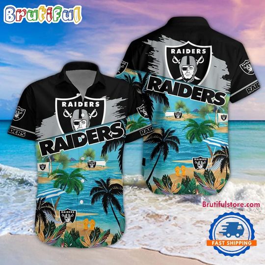 Las Vegas Raiders Palm Tree Summer Beach Aloha Hawaiian Shirt