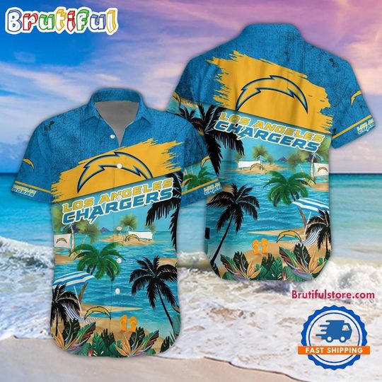 Discover Los Angeles Chargers Palm Tree Summer Beach Aloha Hawaiian Shirt