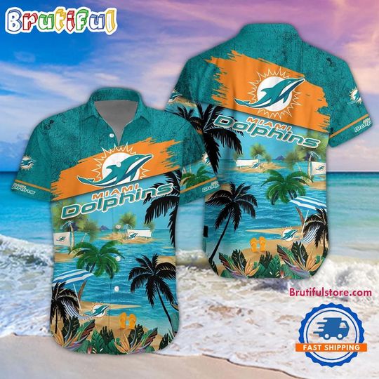 Miami Dolphins Palm Tree Summer Beach Aloha Hawaiian Shirt