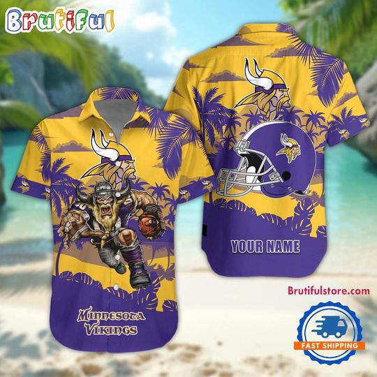 Minnesota Vikings Football Mascot Summer Hawaiian Shirt